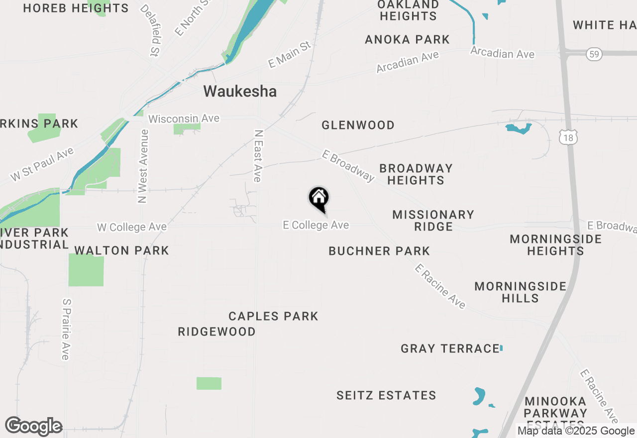 Map of 111 N Hartwell Ave, Waukesha, WI 53186