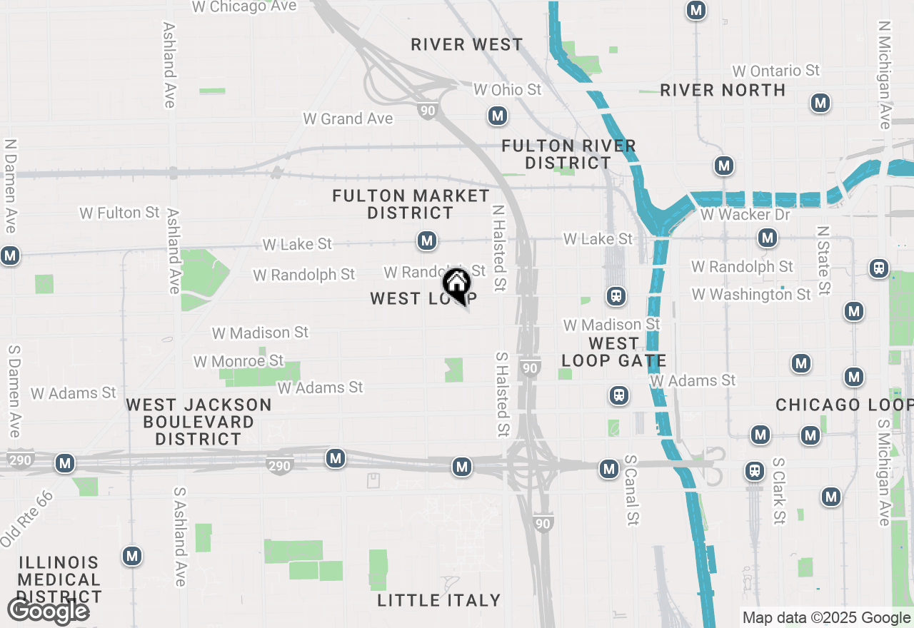 Map of 14 N Peoria Street #6H-7H, Chicago, IL 60607