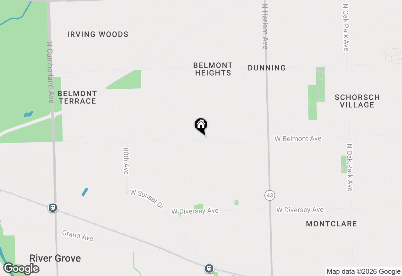 Map of 7544 W Belmont Avenue #2W, Chicago, IL 60634