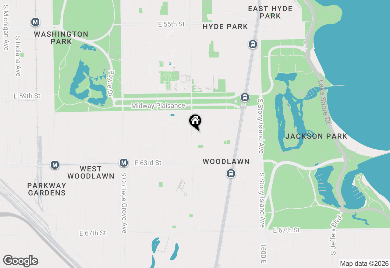 Map of 6121 S Woodlawn Avenue #2, Chicago, IL 60637