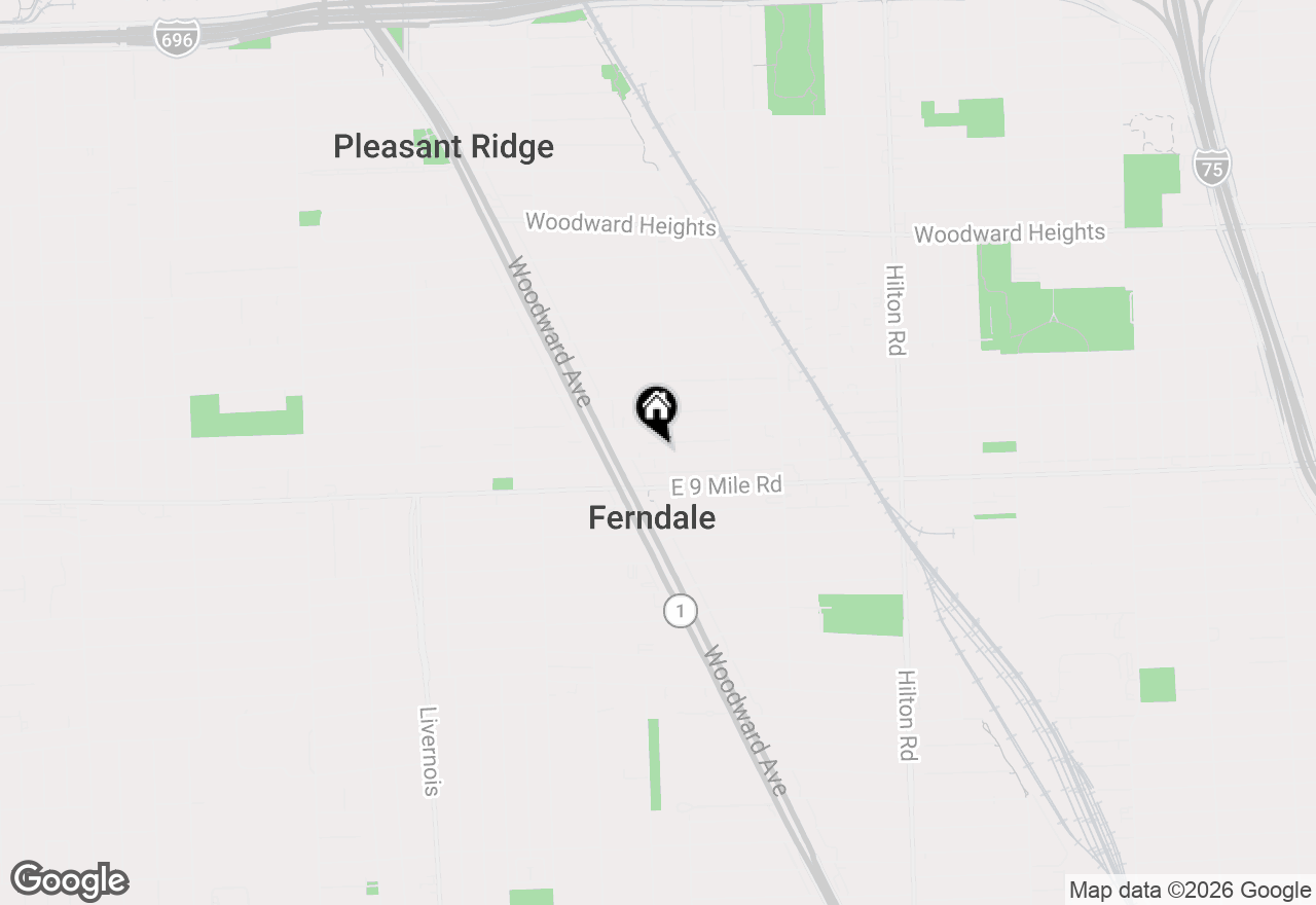 Map of 187 Vester Street, Ferndale, MI 48220