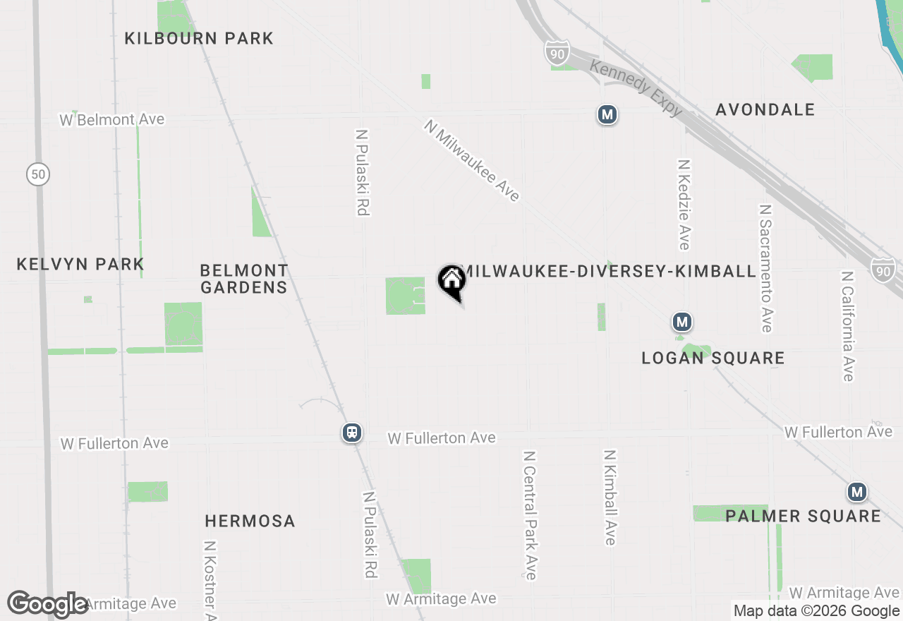 Map of 2705 N Hamlin Avenue #3, Chicago, IL 60647