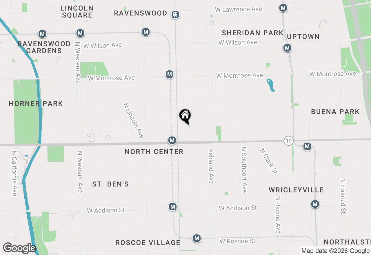 Map of 1757 W Belle Plaine Avenue #1W, Chicago, IL 60613