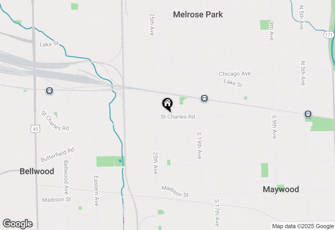 Map of 2305 Saint Charles Road, Bellwood, IL 60104