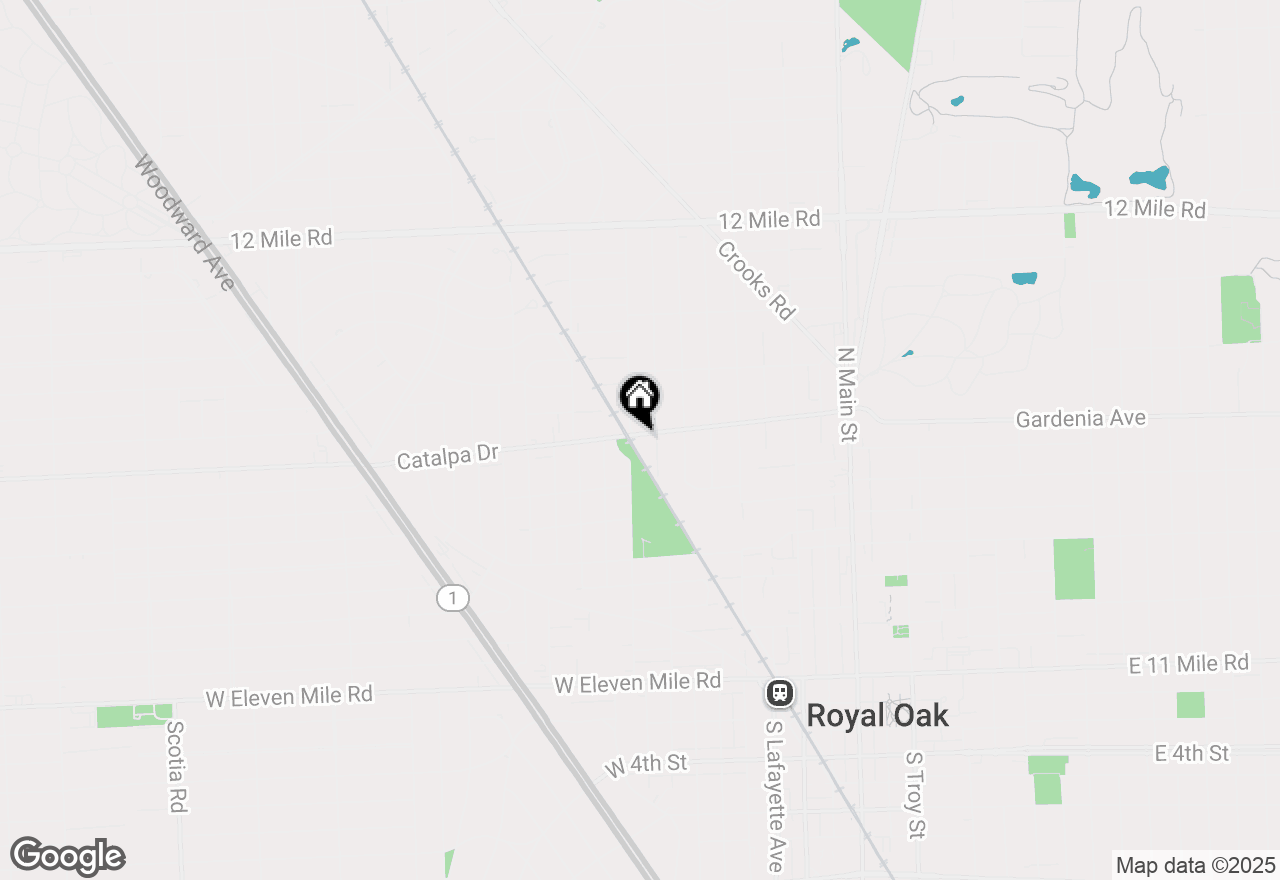 Map of 813 Catalpa Drive, Royal Oak, MI 48067