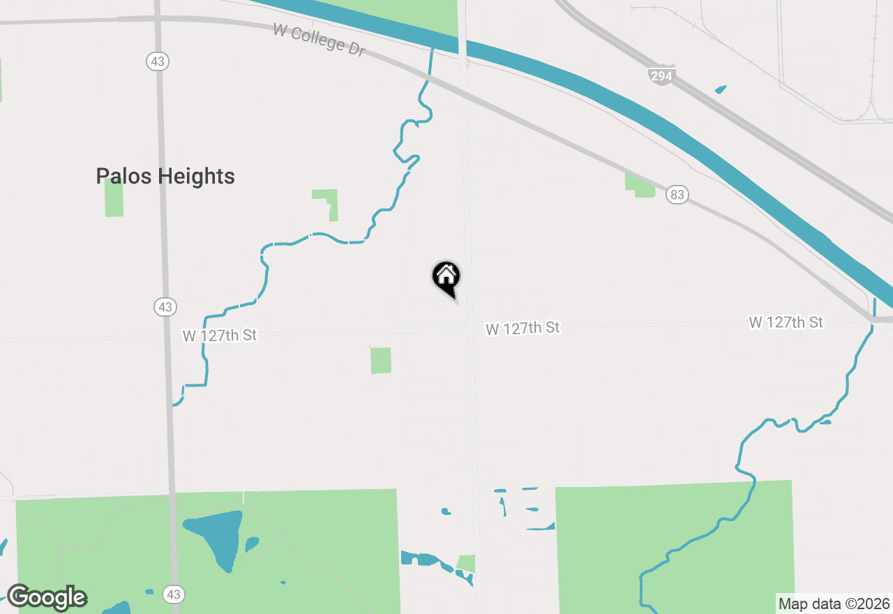 Map of 6427 W 126th Place, Palos Heights, IL 60463