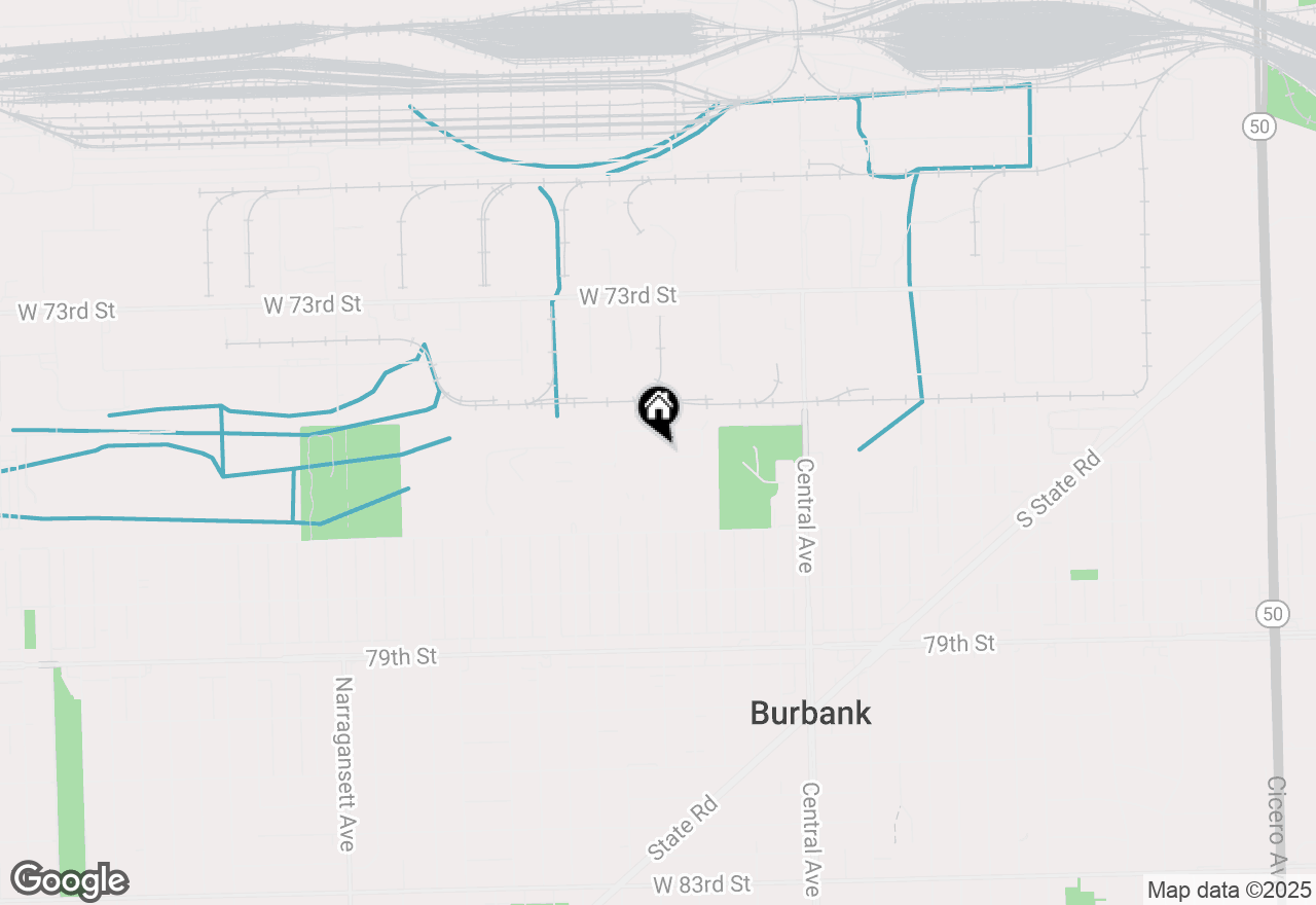 Map of 5860 W 76th Street, Burbank, IL 60459