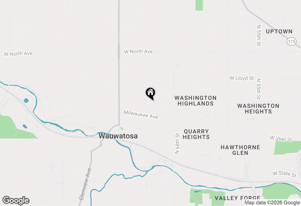 Map of 1802 N 72nd St, Wauwatosa, WI 53213