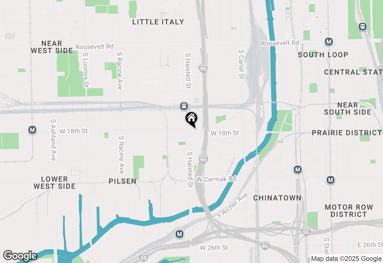 Map of 1743 S Halsted Street #2F, Chicago, IL 60608