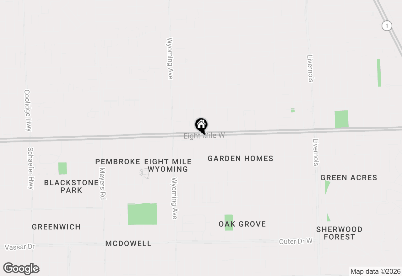 Map of 8621 W 8 Mile Road, Detroit, MI 48221