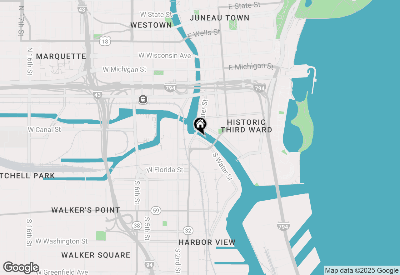 Map of 130 S Water St #415, Milwaukee, WI 53204