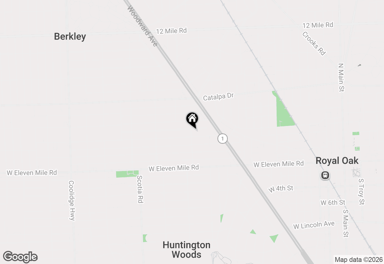 Map of 1079 Larkmoor Boulevard, Berkley, MI 48072