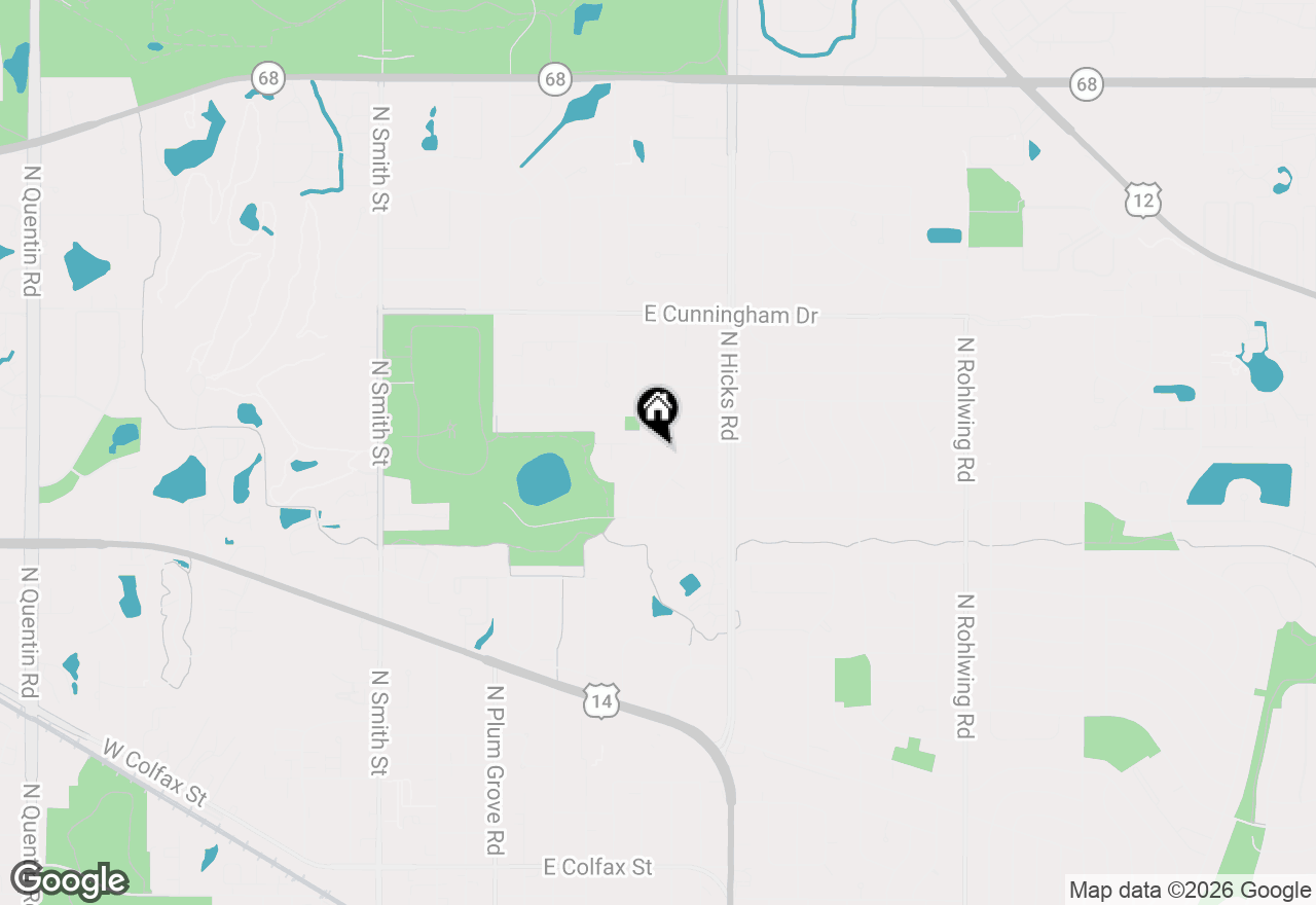 Map of 943 N Crestview Drive, Palatine, IL 60067