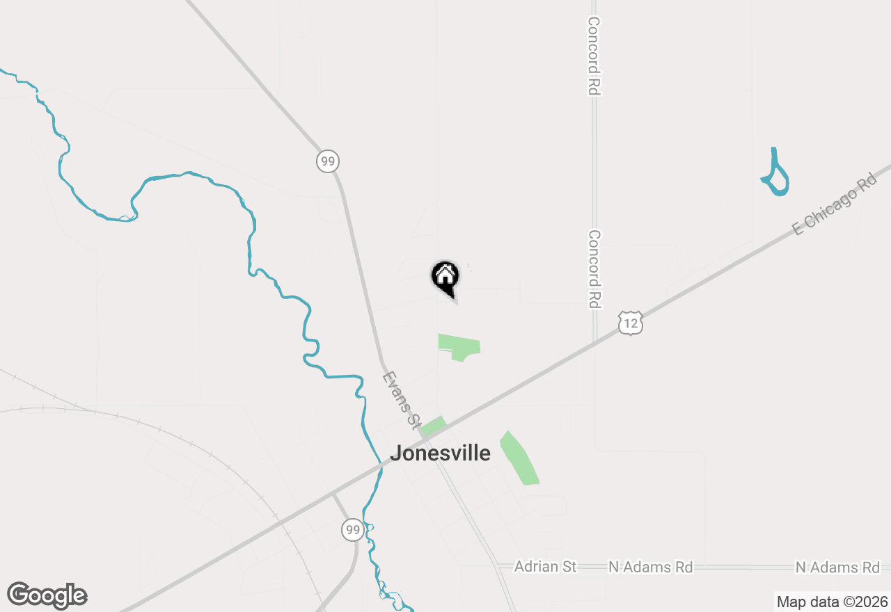 Map of 400 Parkwood Drive, Jonesville, MI 49250