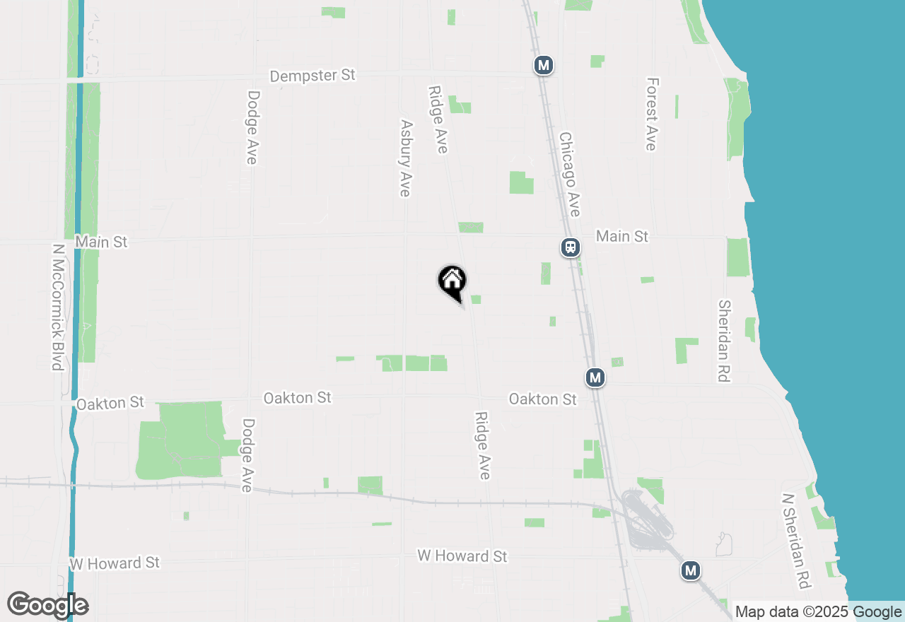 Map of 1036 Monroe Street, Evanston, IL 60202