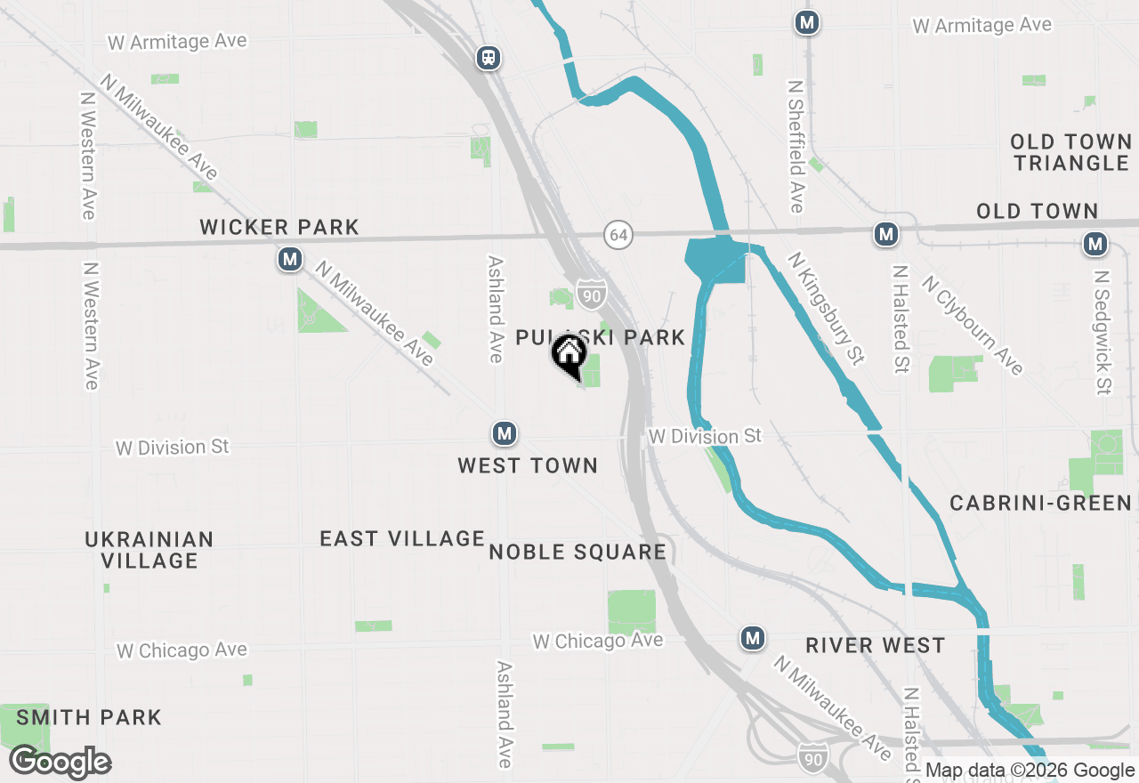 Map of 1256 N Cleaver Street #1E, Chicago, IL 60642