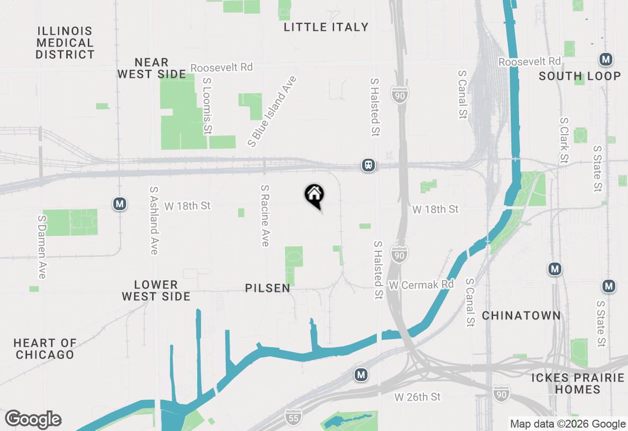 Map of 1013 W 18th Place, Chicago, IL 60608