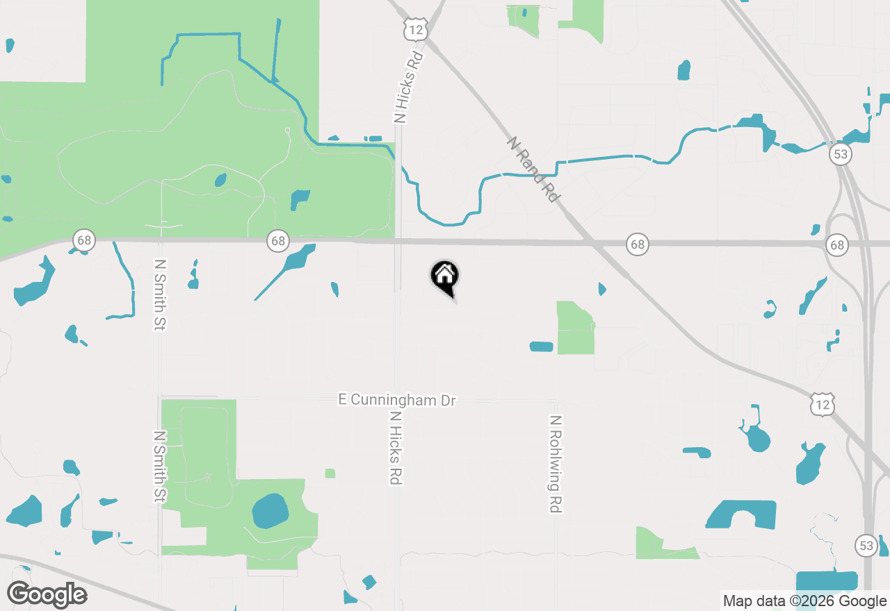 Map of 496 E Thornhill Lane, Palatine, IL 60074