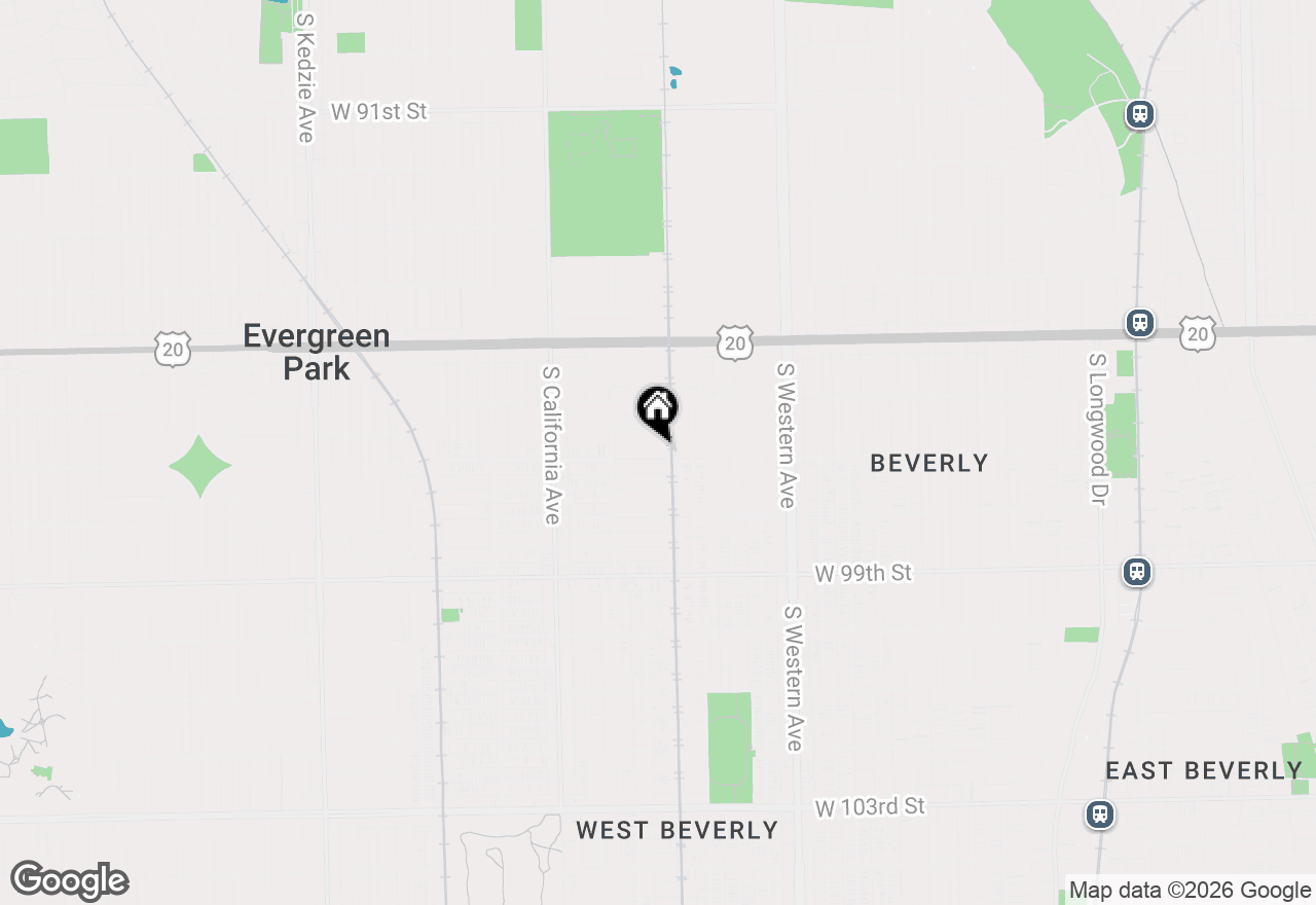 Map of 2608 W 97th Street, Evergreen Park, IL 60805