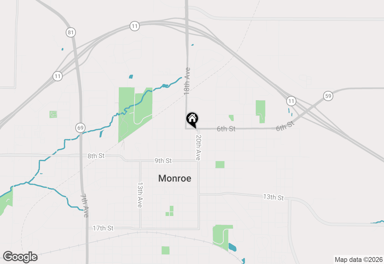 Map of 608 19th Avenue, Monroe, WI 53566