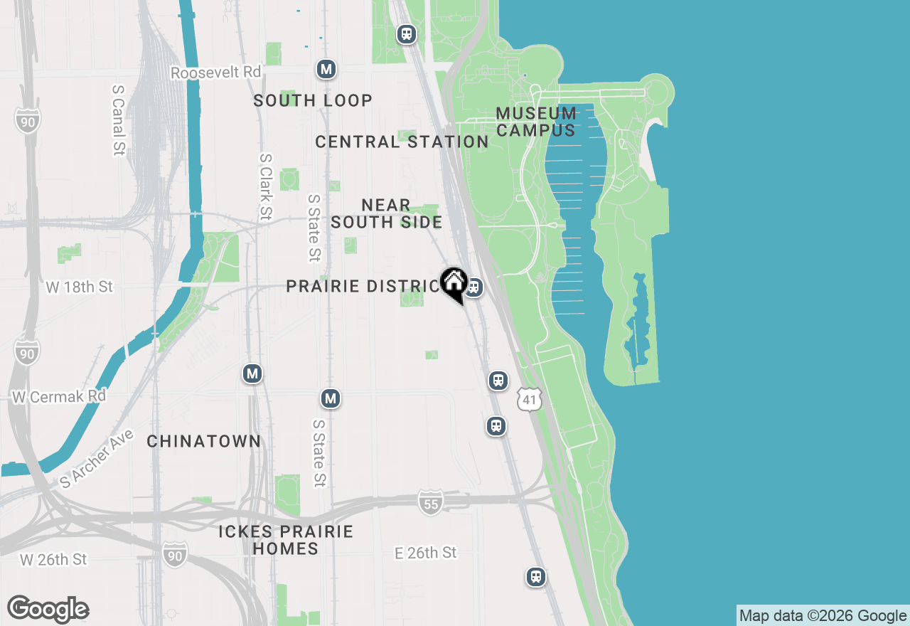 Map of 1901 S Calumet Avenue #2407, Chicago, IL 60616