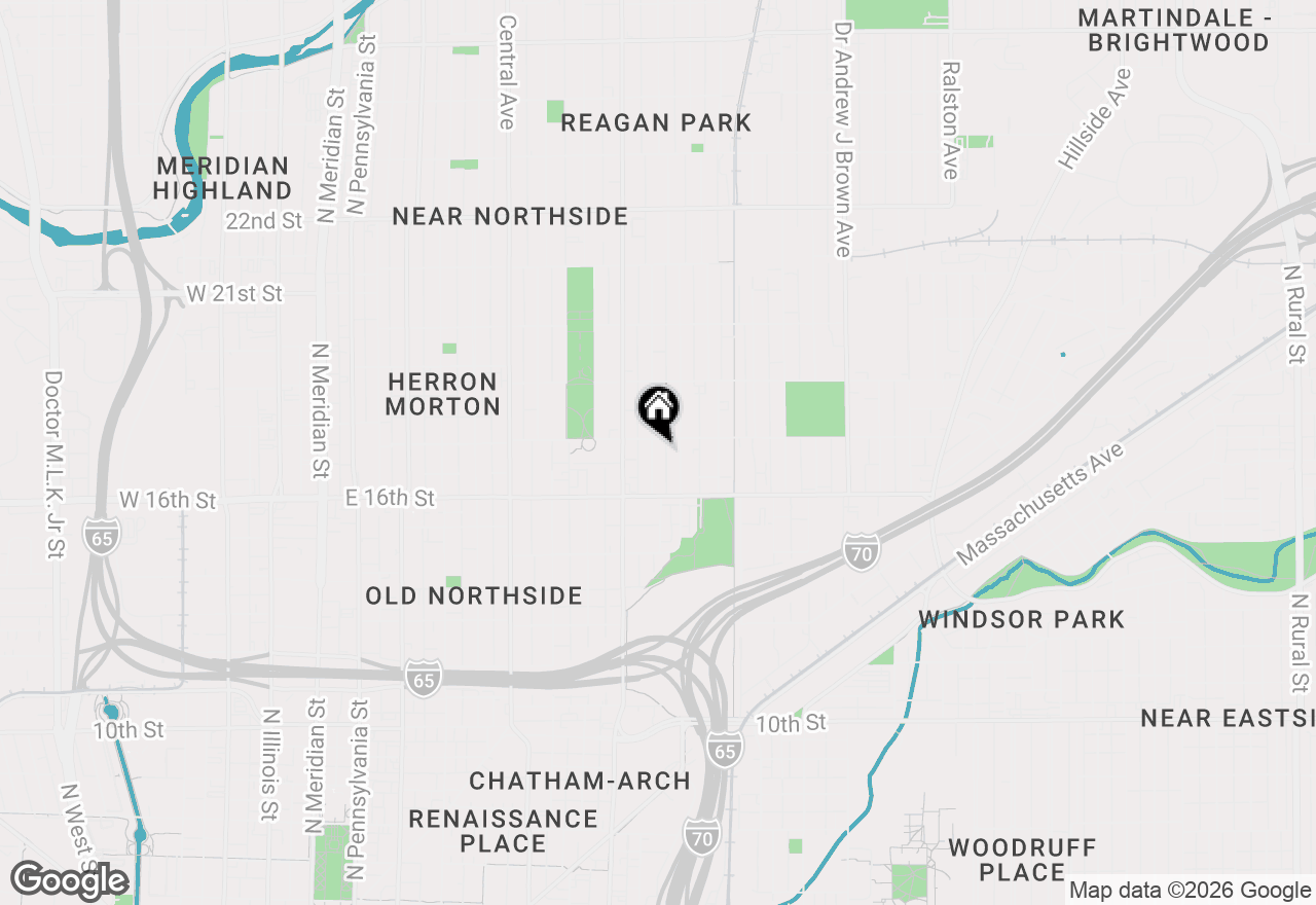 Map of 1645 Carrollton Avenue, Indianapolis, IN 46202