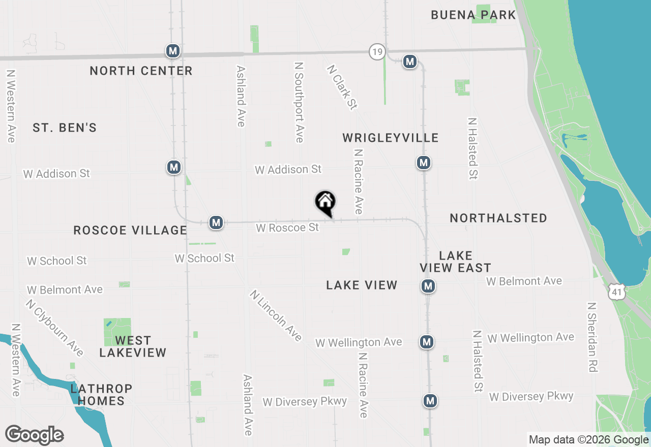 Map of 1310 W Roscoe Street, Chicago, IL 60657