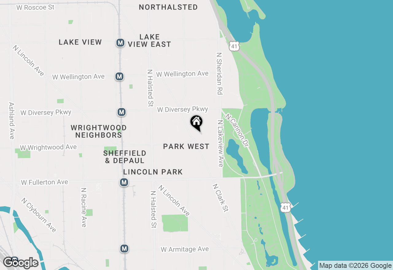 Map of 533 W Wrightwood Avenue #3F, Chicago, IL 60614