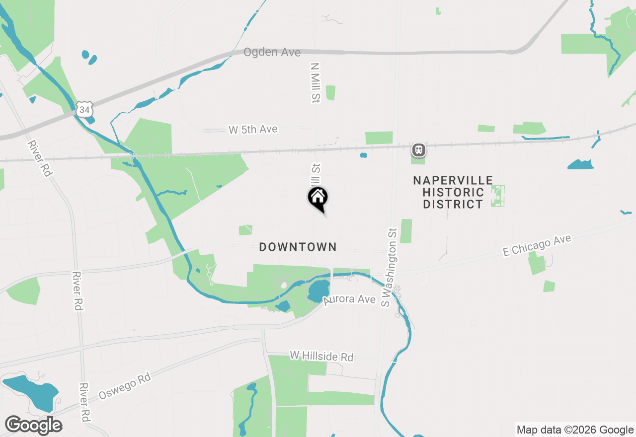 Map of 6 S Mill Street, Naperville, IL 60540