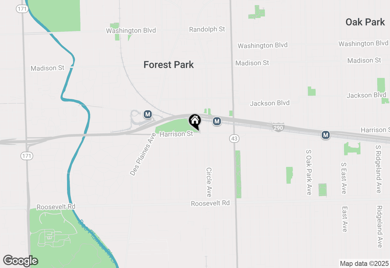 Map of 7426 Harrison Street, Forest Park, IL 60130