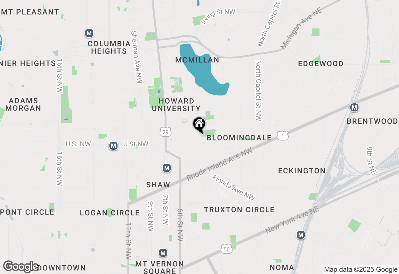 Map of 342 Oakdale Place Nw, Washington, DC 20001