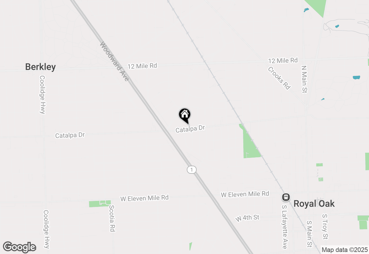 Map of 1616 Catalpa Drive, Royal Oak, MI 48067