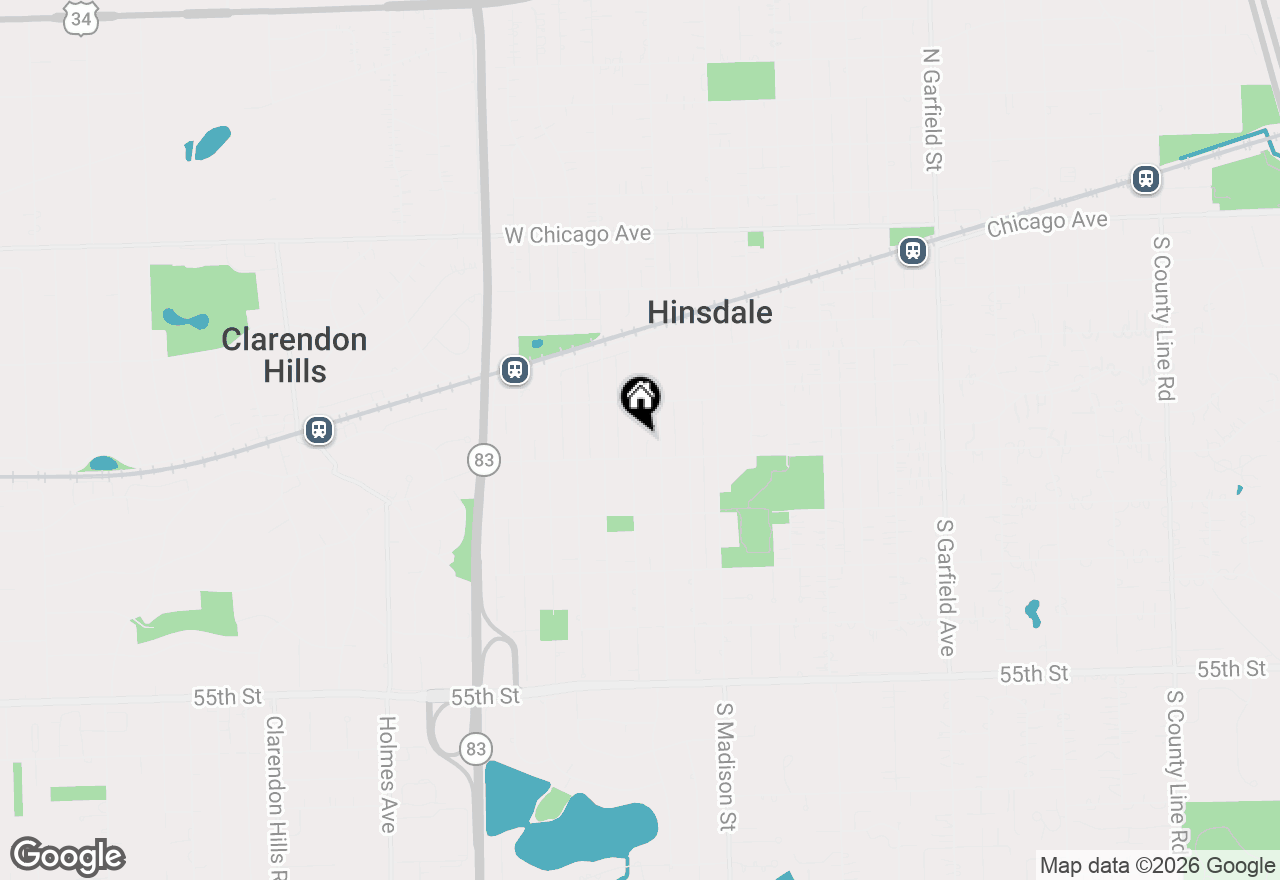 Map of 435 S Bodin Street, Hinsdale, IL 60521