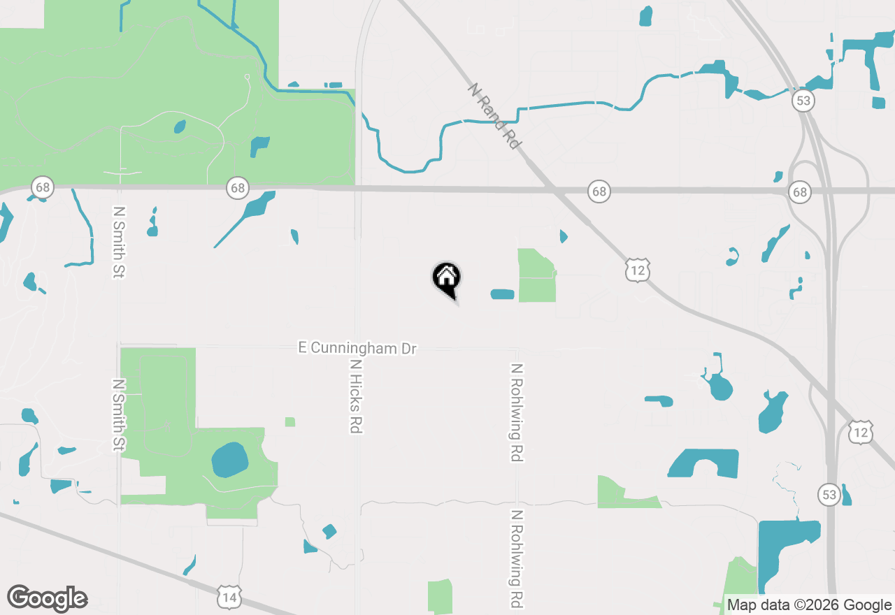 Map of 612 E Delgado Drive, Palatine, IL 60074