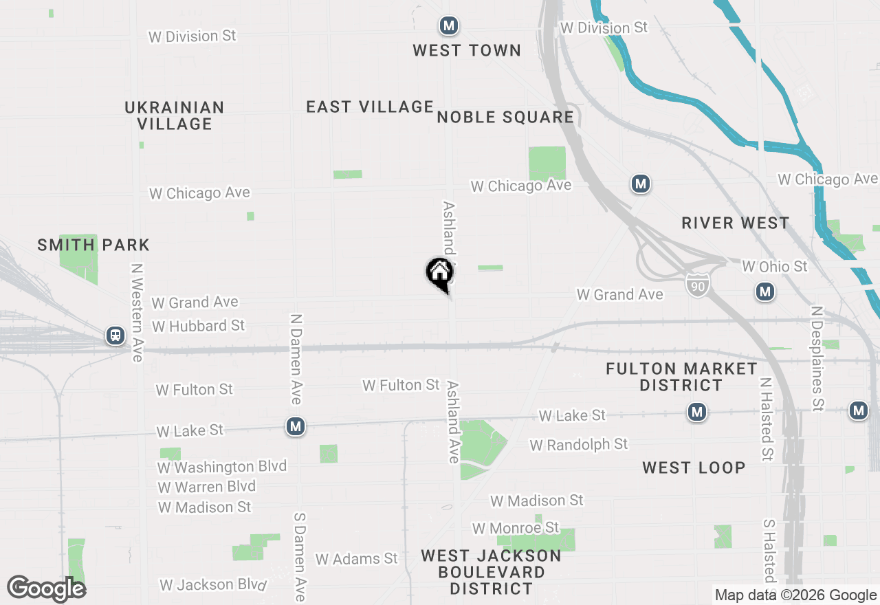 Map of 1617 W Grand Avenue #2W, Chicago, IL 60622