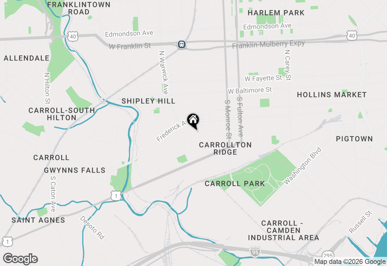 Map of 321 Furrow Street, Baltimore, MD 21223