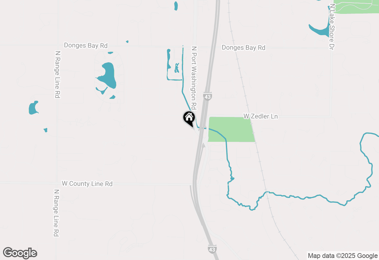 Map of 9915 N Port Washington Ln, Mequon, WI 53092