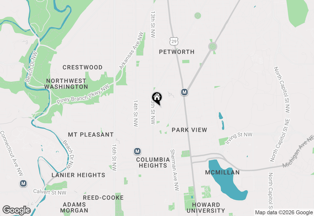 Map of 1213 Otis Place Nw, Washington, DC 20010