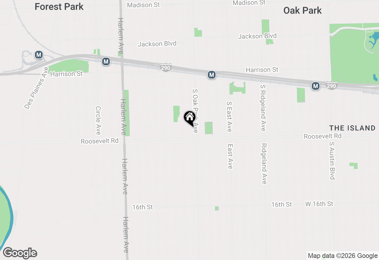 Map of 1172 S Grove Avenue, Oak Park, IL 60304