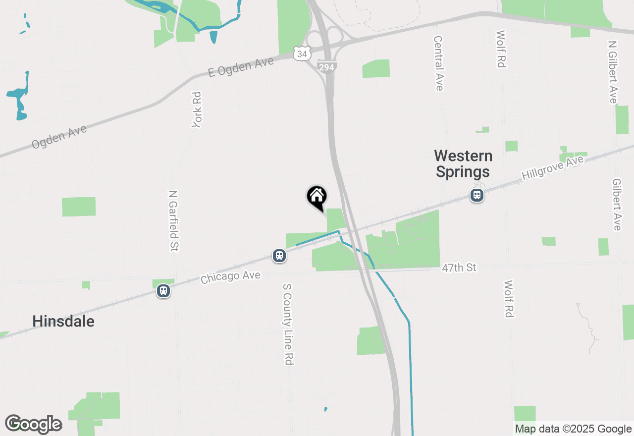 Map of 223 Justina Street, Hinsdale, IL 60521