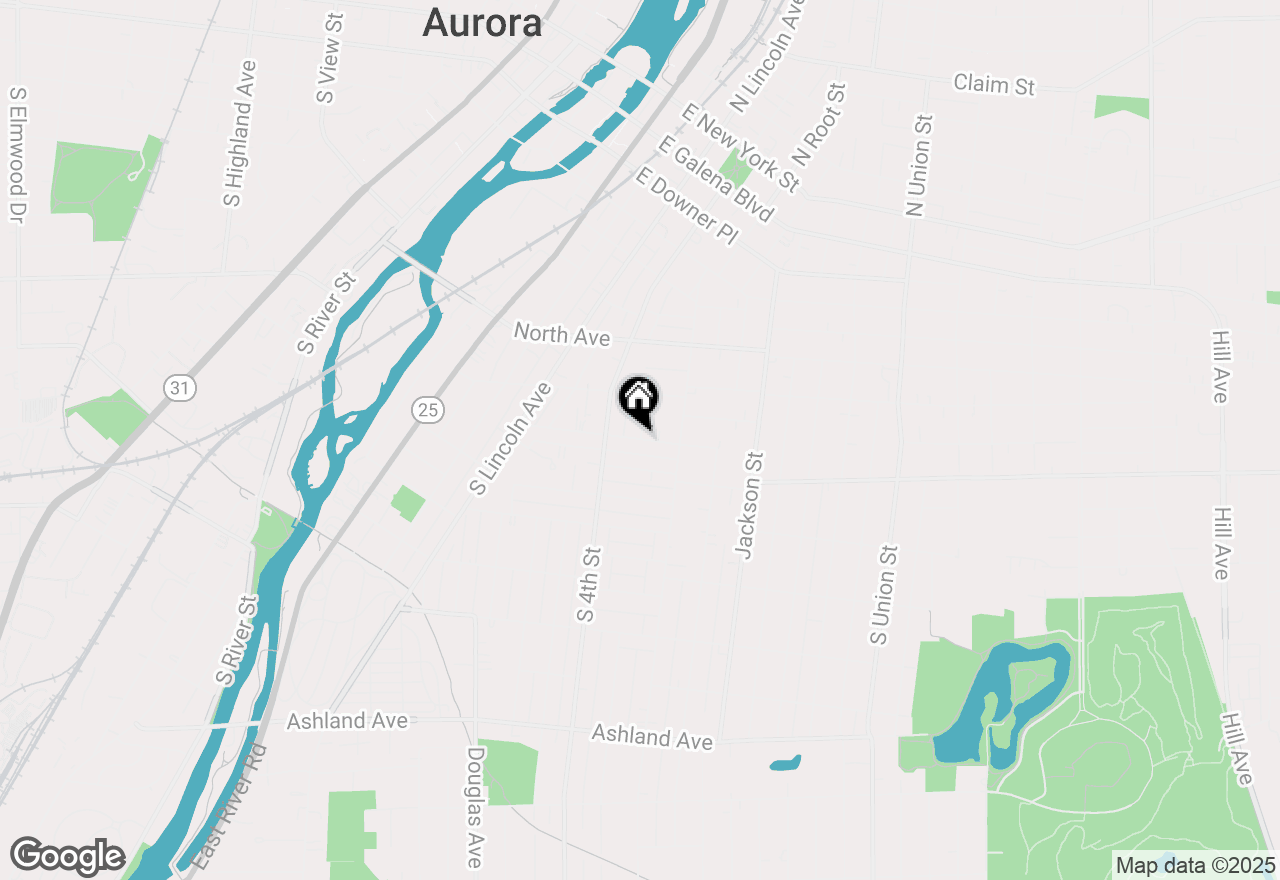 Map of 431 South Avenue, Aurora, IL 60505