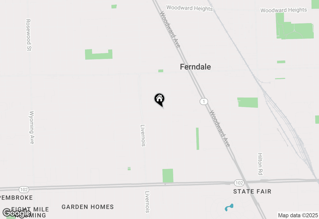 Map of 648 W Hazelhurst Street, Ferndale, MI 48220