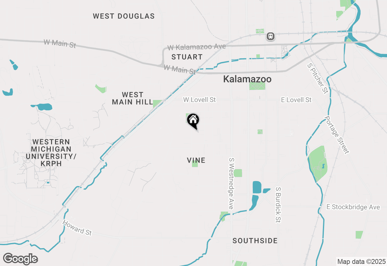 Map of 629 Davis Street, Kalamazoo, MI 49007