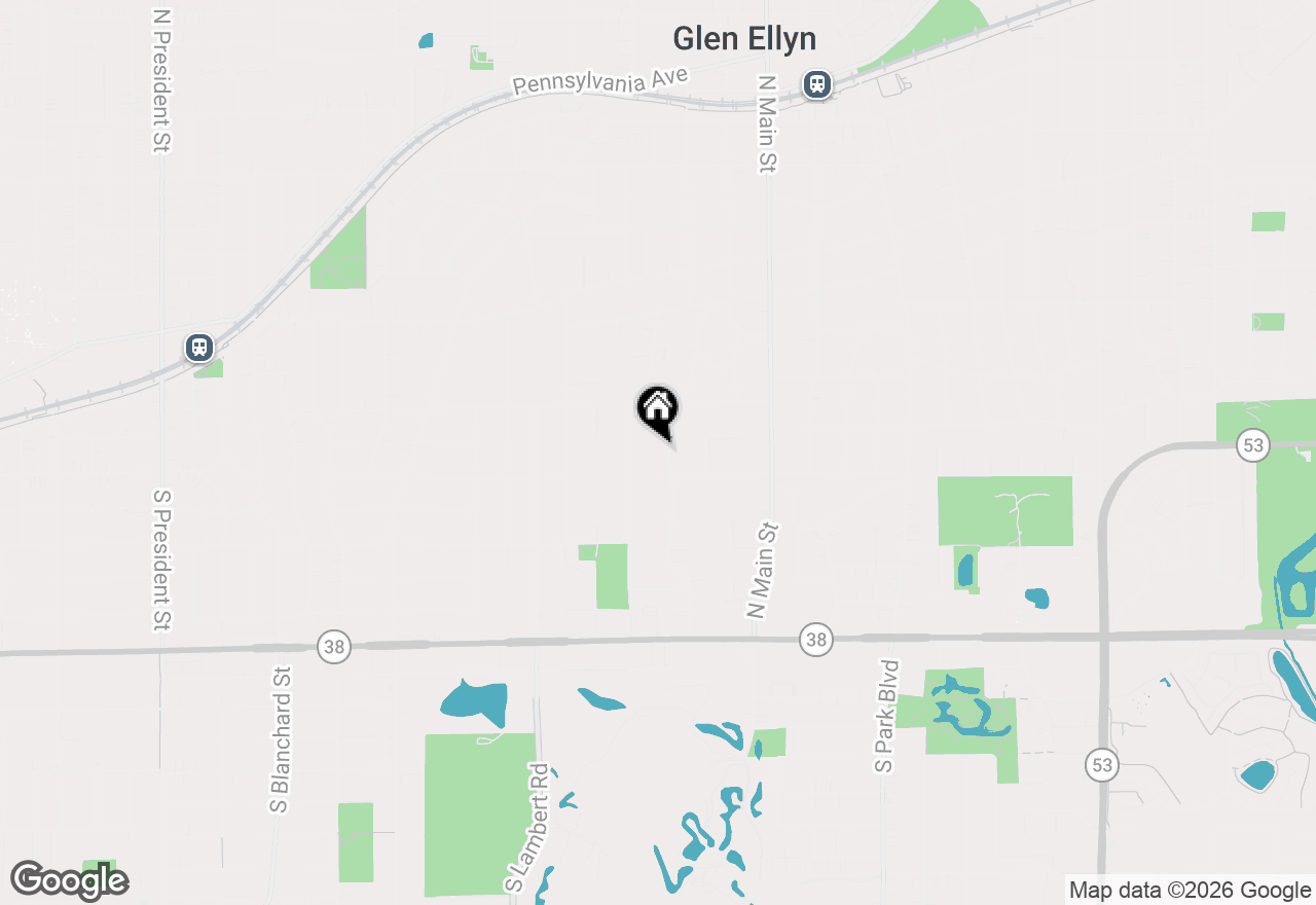 Map of 156 Sunset Avenue, Glen Ellyn, IL 60137
