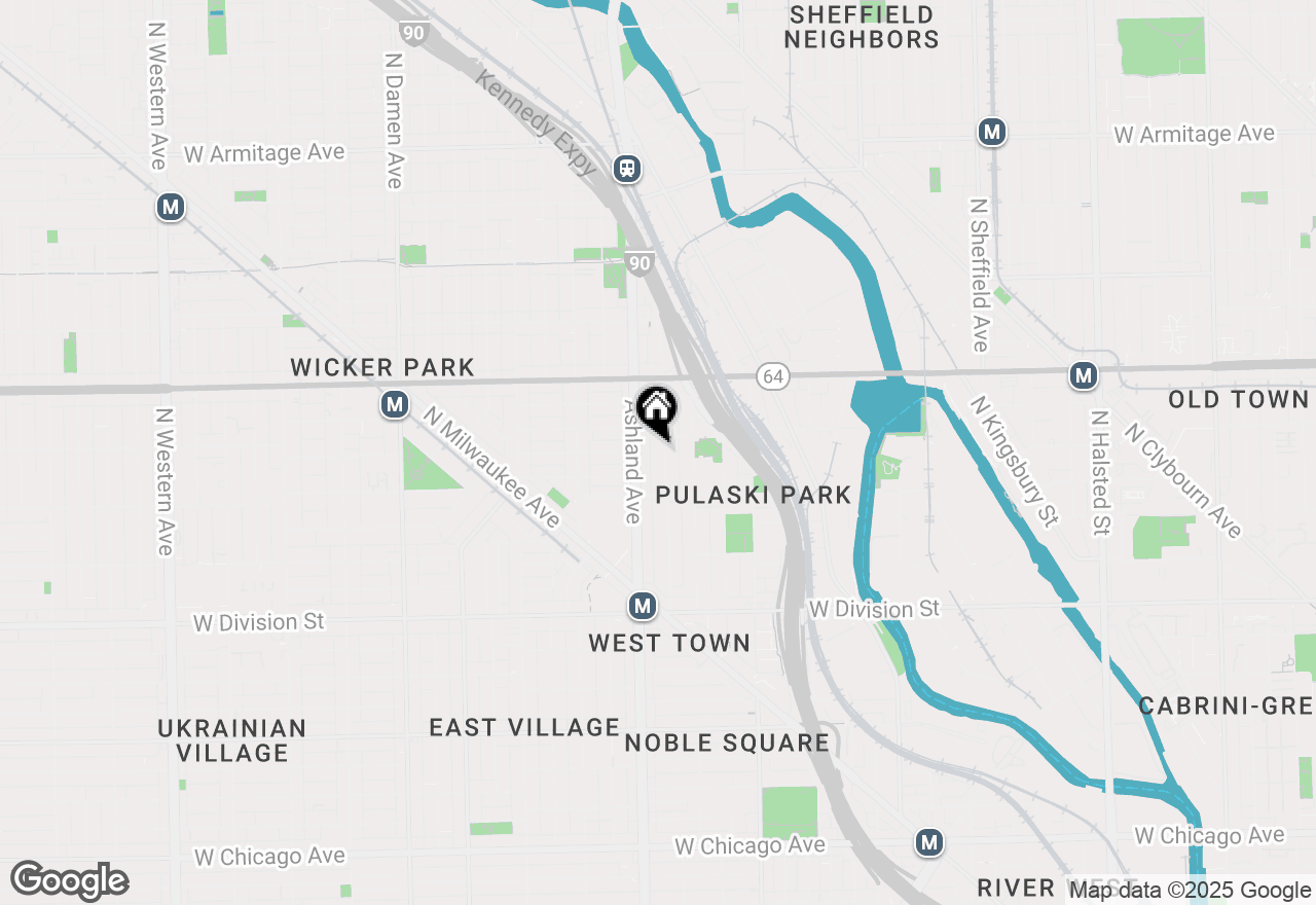 Map of 1444 N Bosworth Avenue #3S, Chicago, IL 60642