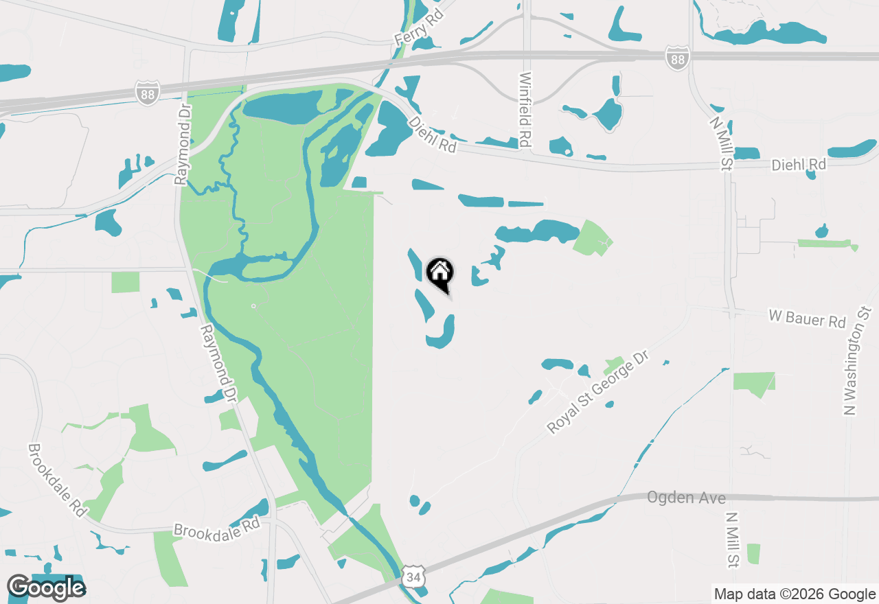 Map of 1101 W Bauer Road, Naperville, IL 60563