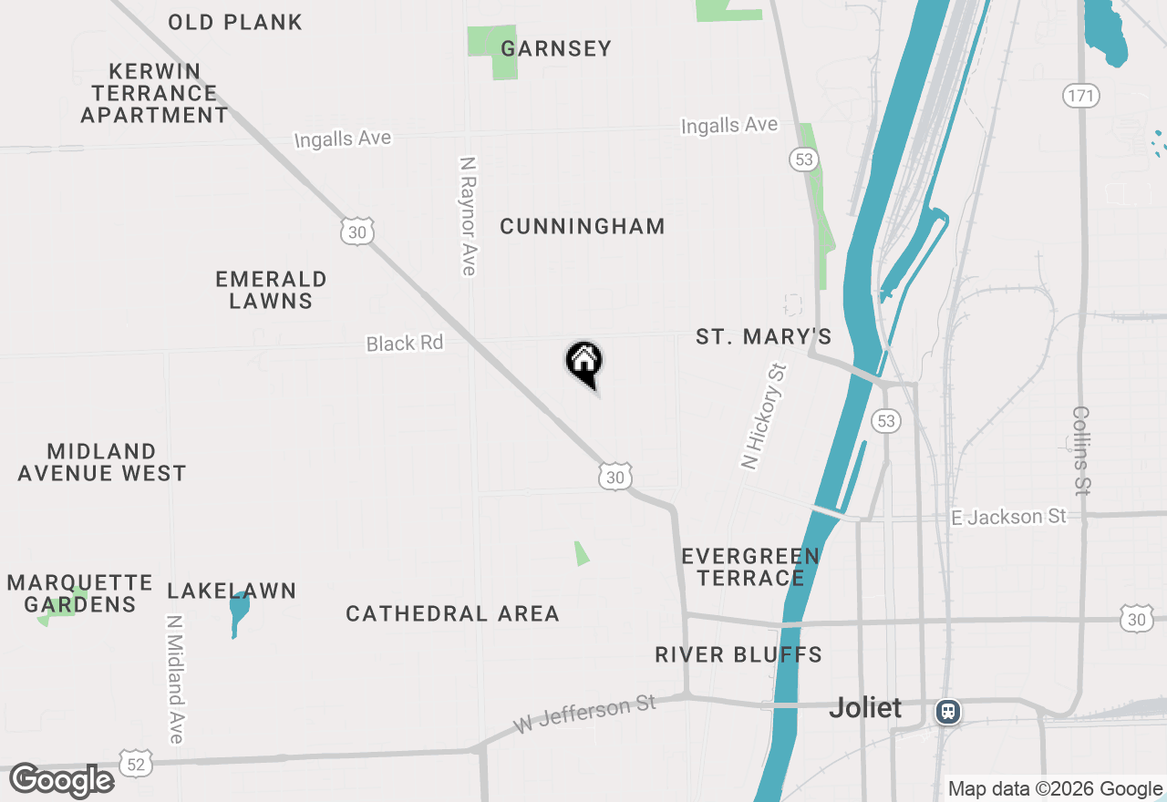 Map of 620 Clement Street, Joliet, IL 60435