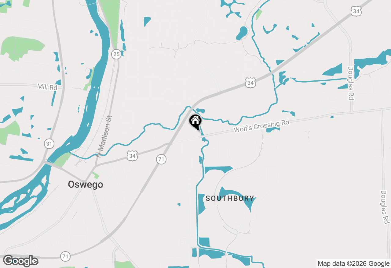 Map of 8 Hawthorne Drive, Oswego, IL 60543