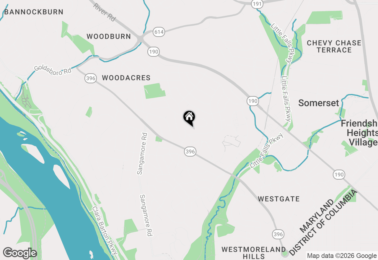 Map of 5626 Knollwood Road, Bethesda, MD 20816
