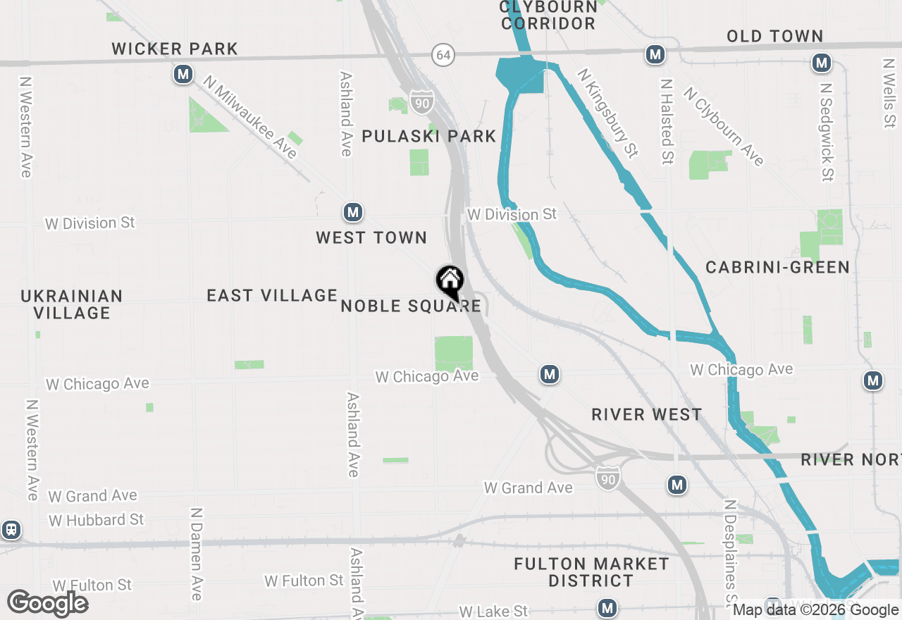 Map of 1346 W Walton Street #3W, Chicago, IL 60642